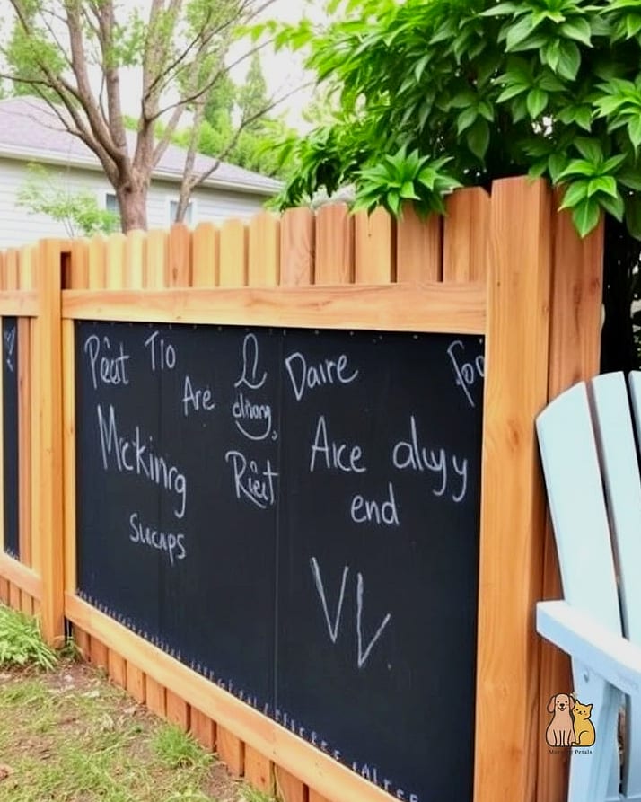 The Pallet House with a Chalkboard Nameplate