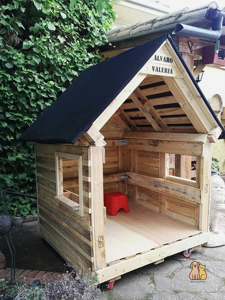 The Pallet Playhouse-Style Doghouse