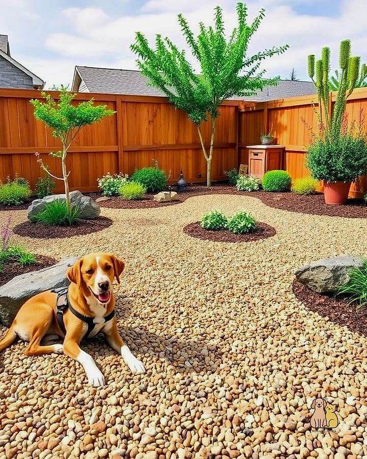 25 Simple Dog Yard Ideas to Try Right Now 9 A Pea Gravel Potty Area