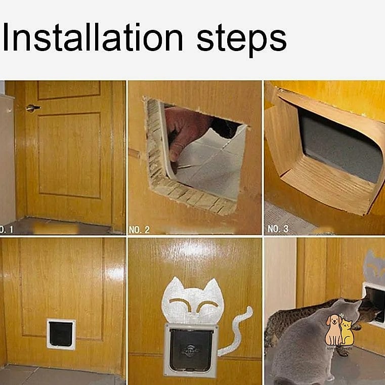 Pet Door with Built-In Tunnel