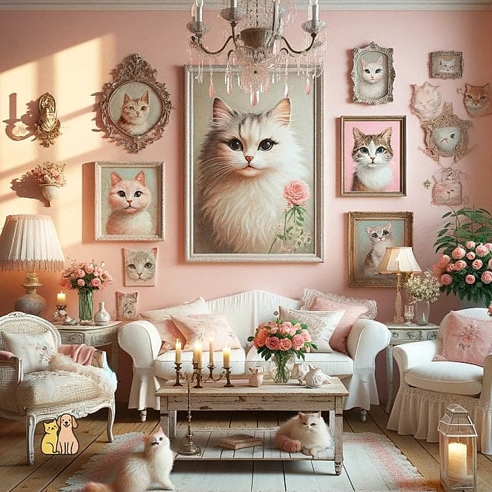 Pink Ombre Wall-Mounted Cat Shelves