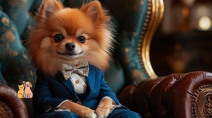 The Pomeranian in a Luxury Cape