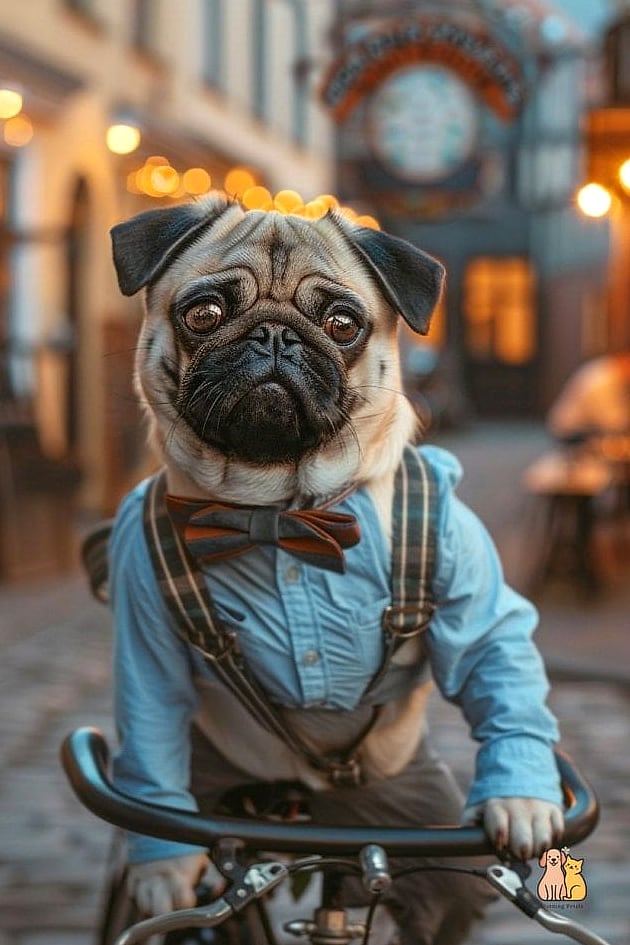 The Pug in a Classic Cardigan