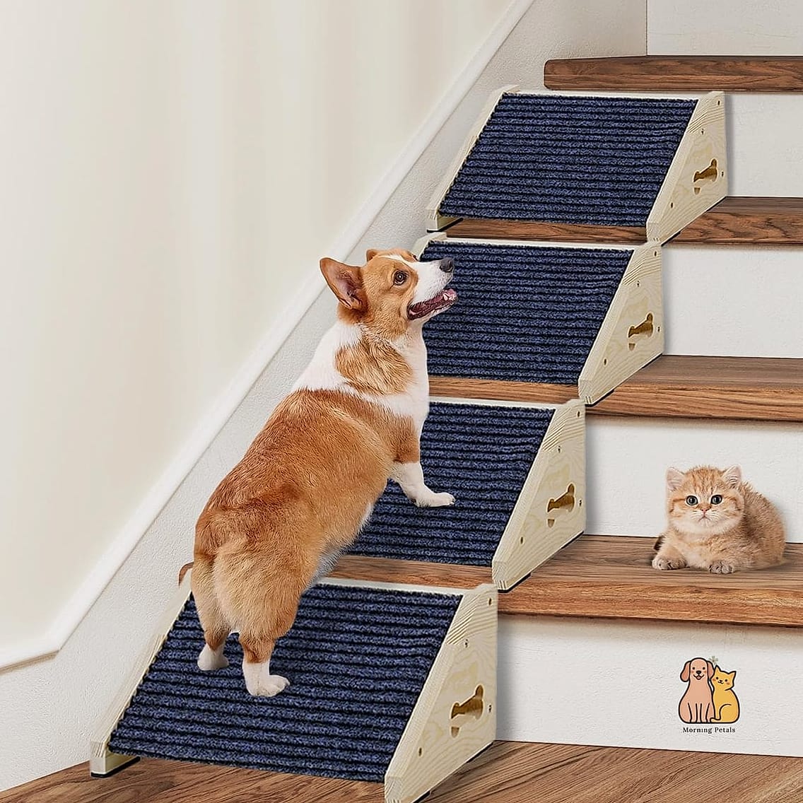 30 Incredible Best Pet Stairs Guaranteed to Make You Smile 10 Ramp-Stair Hybrid Designs