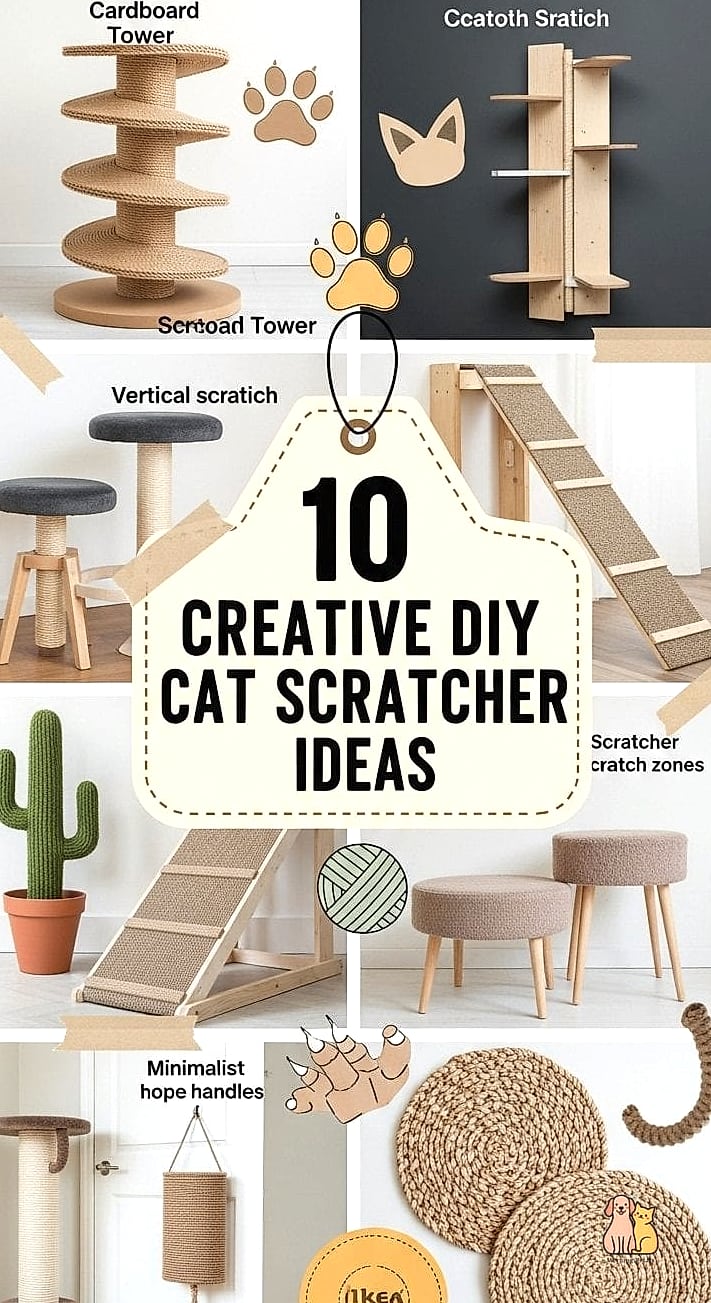 30 Creative Diy Cat Scratchers That Will Inspire You 14 Recycled Denim Scratch Mat