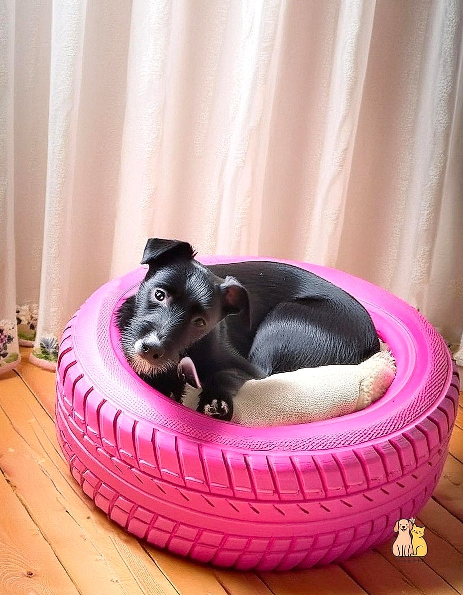 12. Recycled Tire Dog Bed