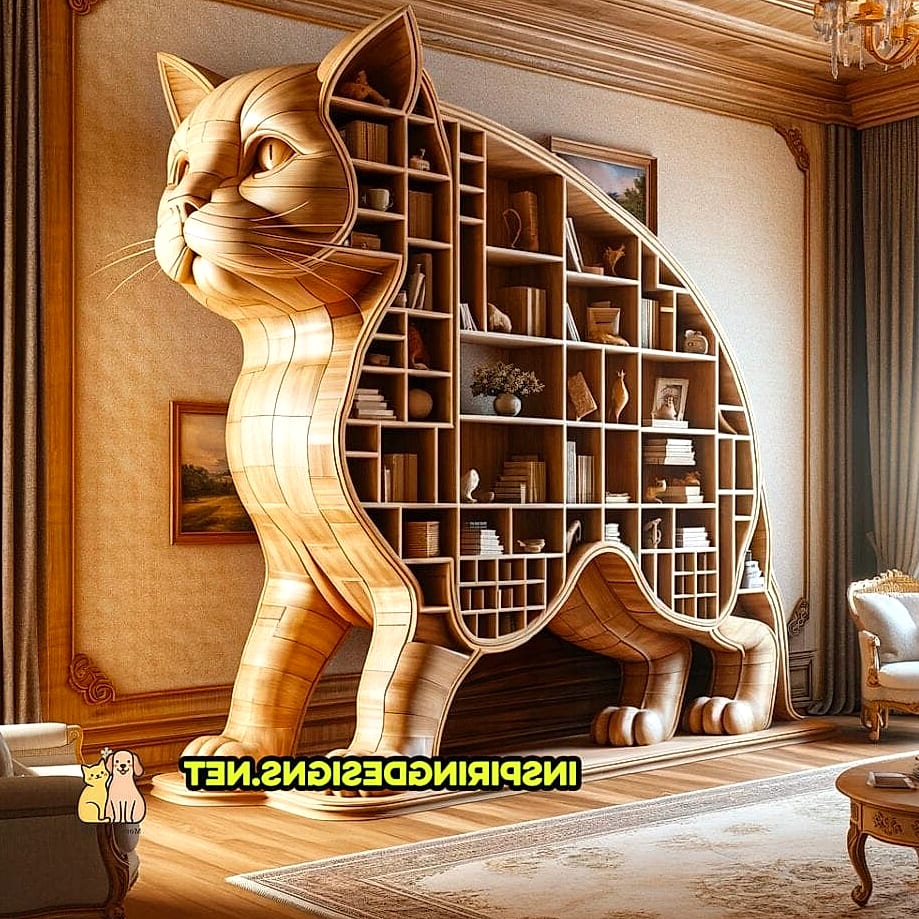 A Repurposed Bookshelf Cat Tower