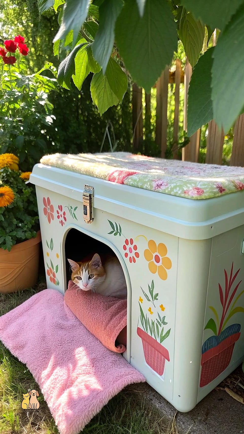 20 Clever Outdoor Cat House Ideas on a Budget 20 Repurposed Cooler Bench Combo