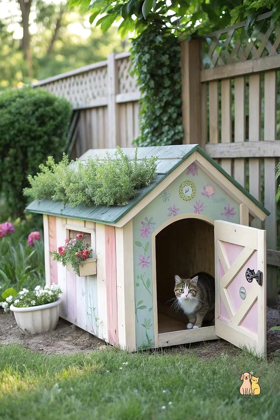 20 Clever Outdoor Cat House Ideas on a Budget 7 Repurposed Doghouse Makeover