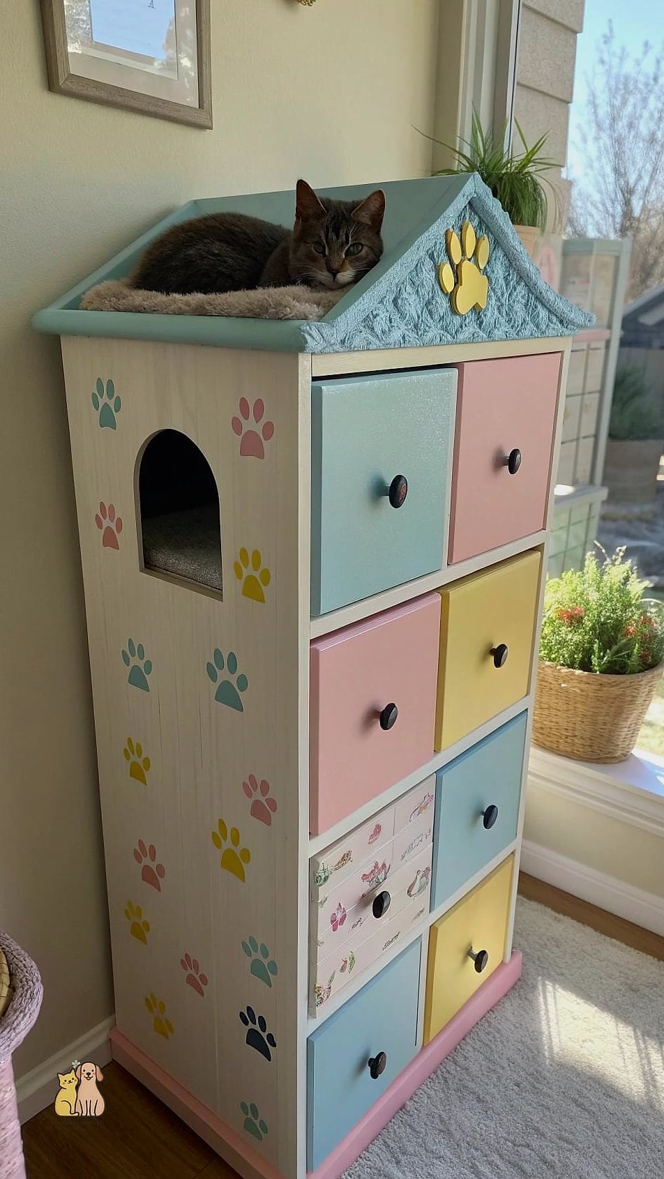 Repurposed Dresser Drawer Den