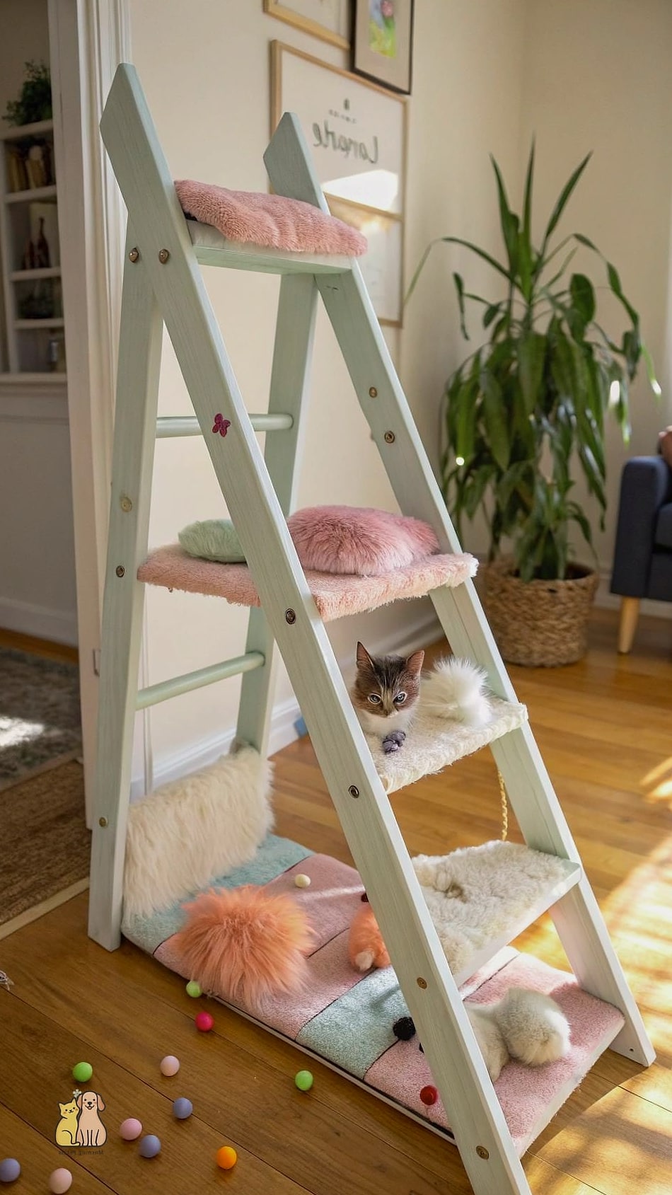 30 Creative Diy Cat Scratchers That Will Inspire You 31 Repurposed Ladder Scratch Tower