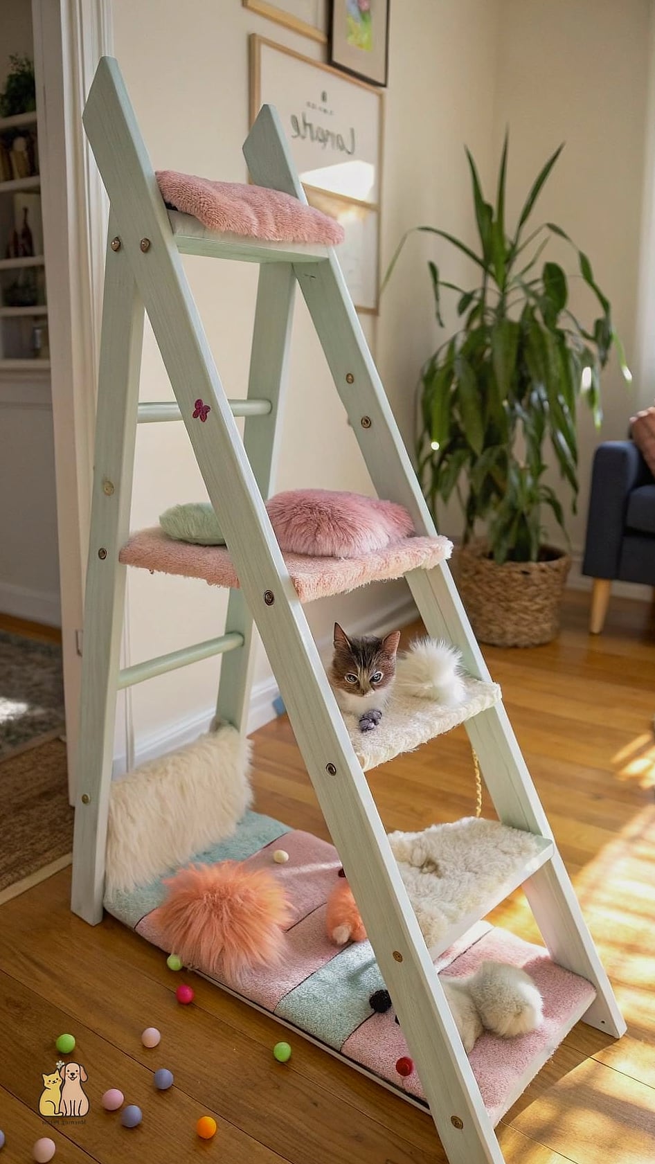 The Repurposed Ladder Shelf Tower