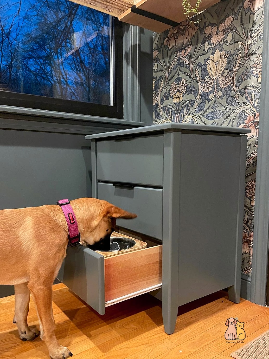 Repurposed Nightstand Feeding Station
