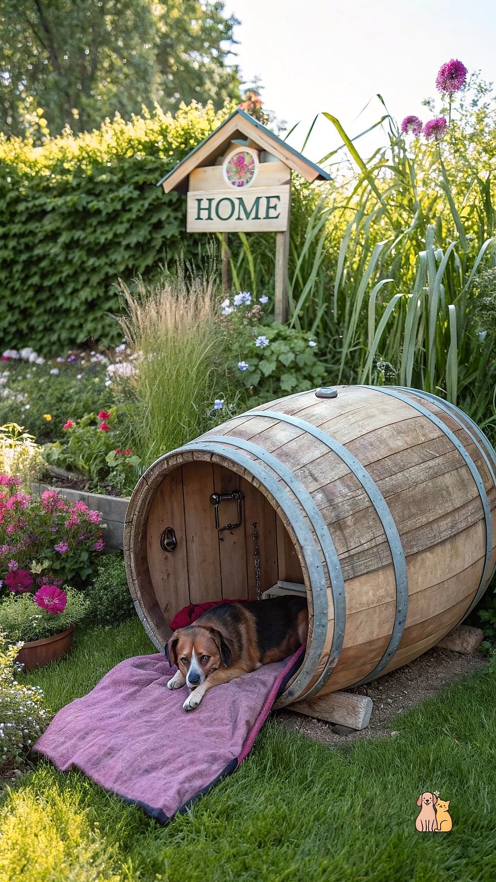 22 Genius Outdoor Dog Shelter Ideas That Are Totally Worth It 5 The Repurposed Wine Barrel Shelter