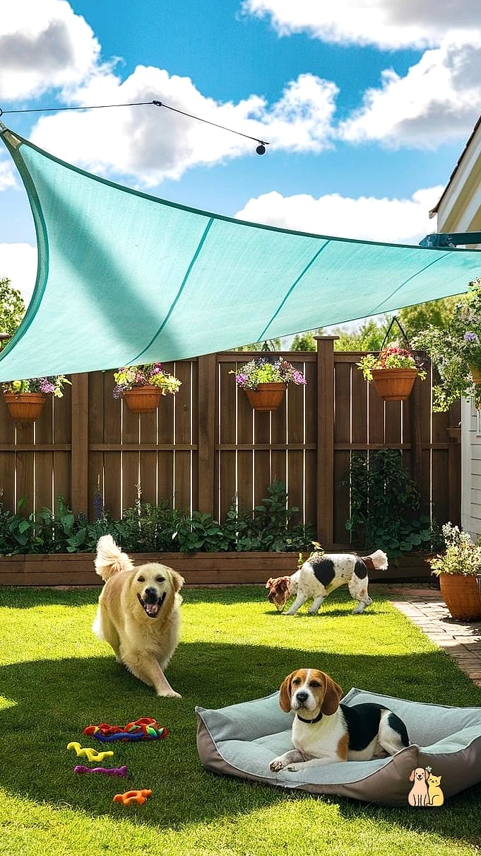 25 Simple Dog Yard Ideas to Try Right Now 24 A Retractable Shade Sail