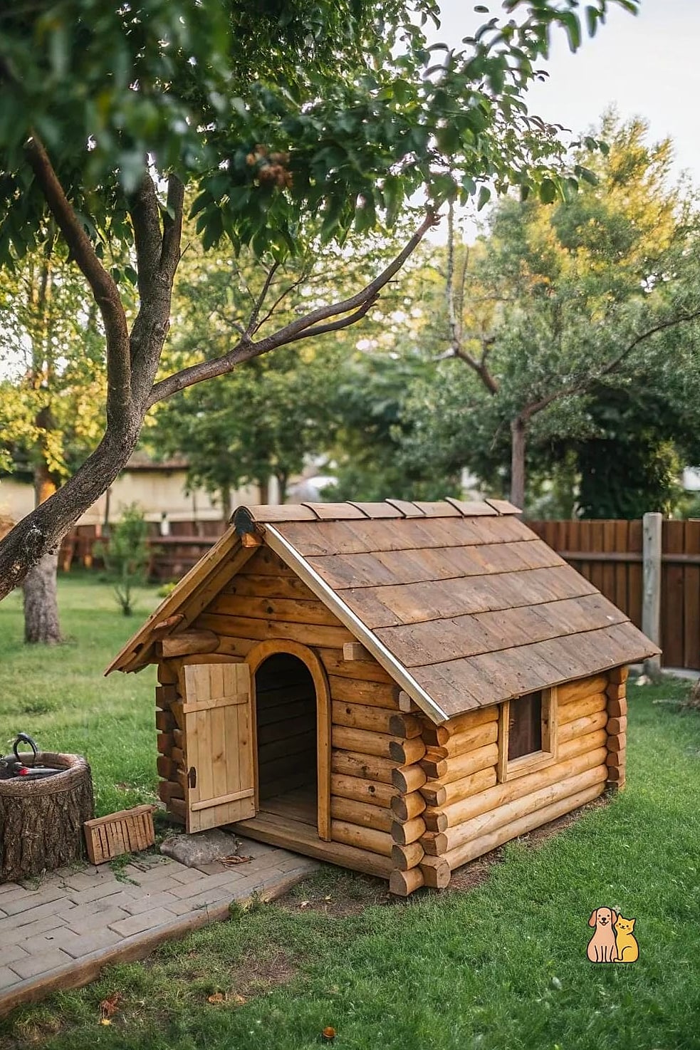 23 Incredible Best Dog Houses That Will Make Your Day 6 The Rustic Log Cabin Doghouse