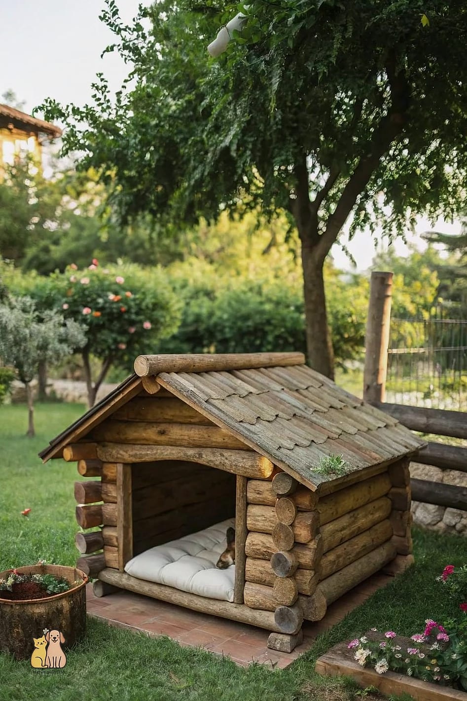 22 Genius Outdoor Dog Shelter Ideas That Are Totally Worth It 4 The Rustic Log Cabin Dog House