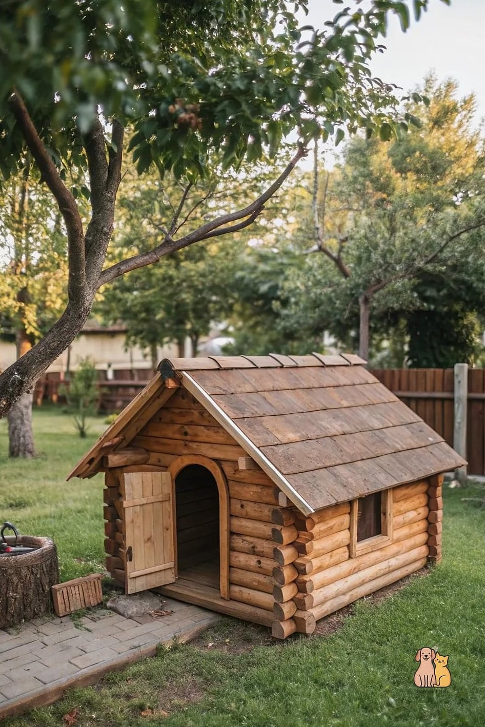 25 Amazing Dog Houses For Large Dogs That Are Too Cute to Handle 20 The Rustic Log Cabin With Porch