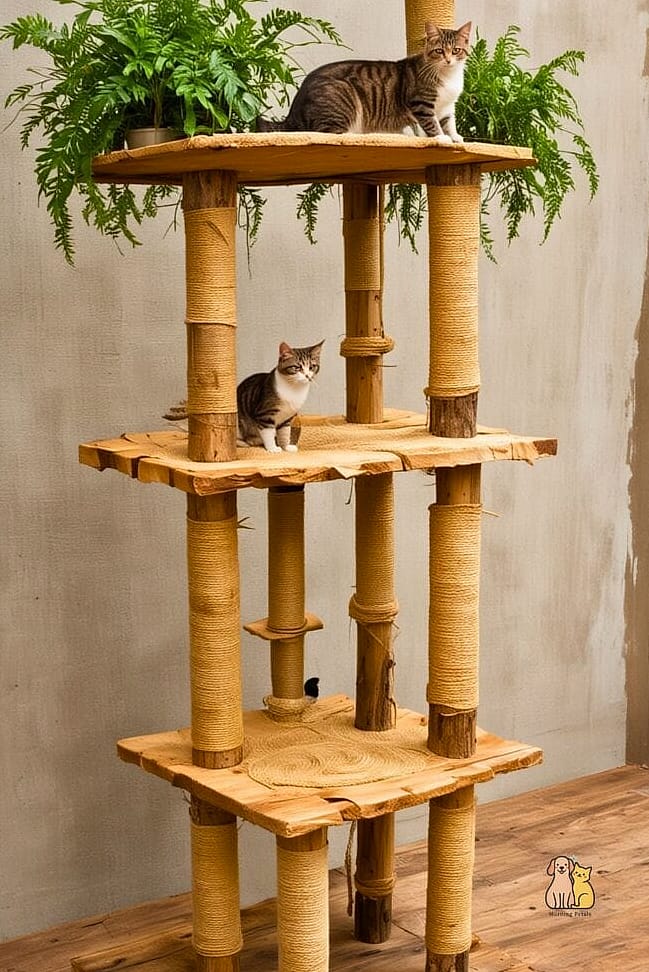 The Rustic Log Slice Tower