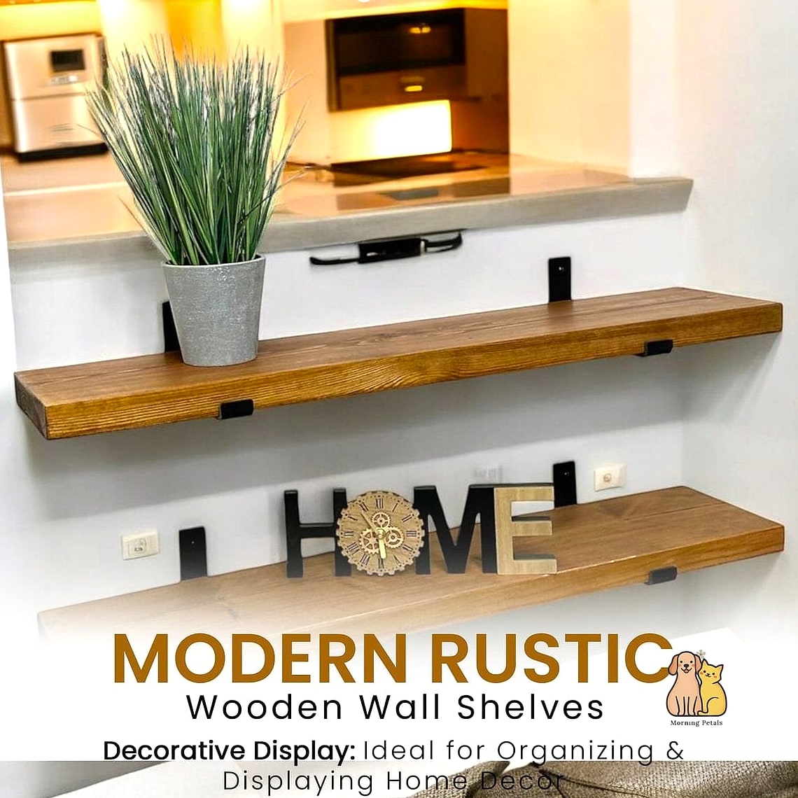 The Rustic Wood Slab Shelf