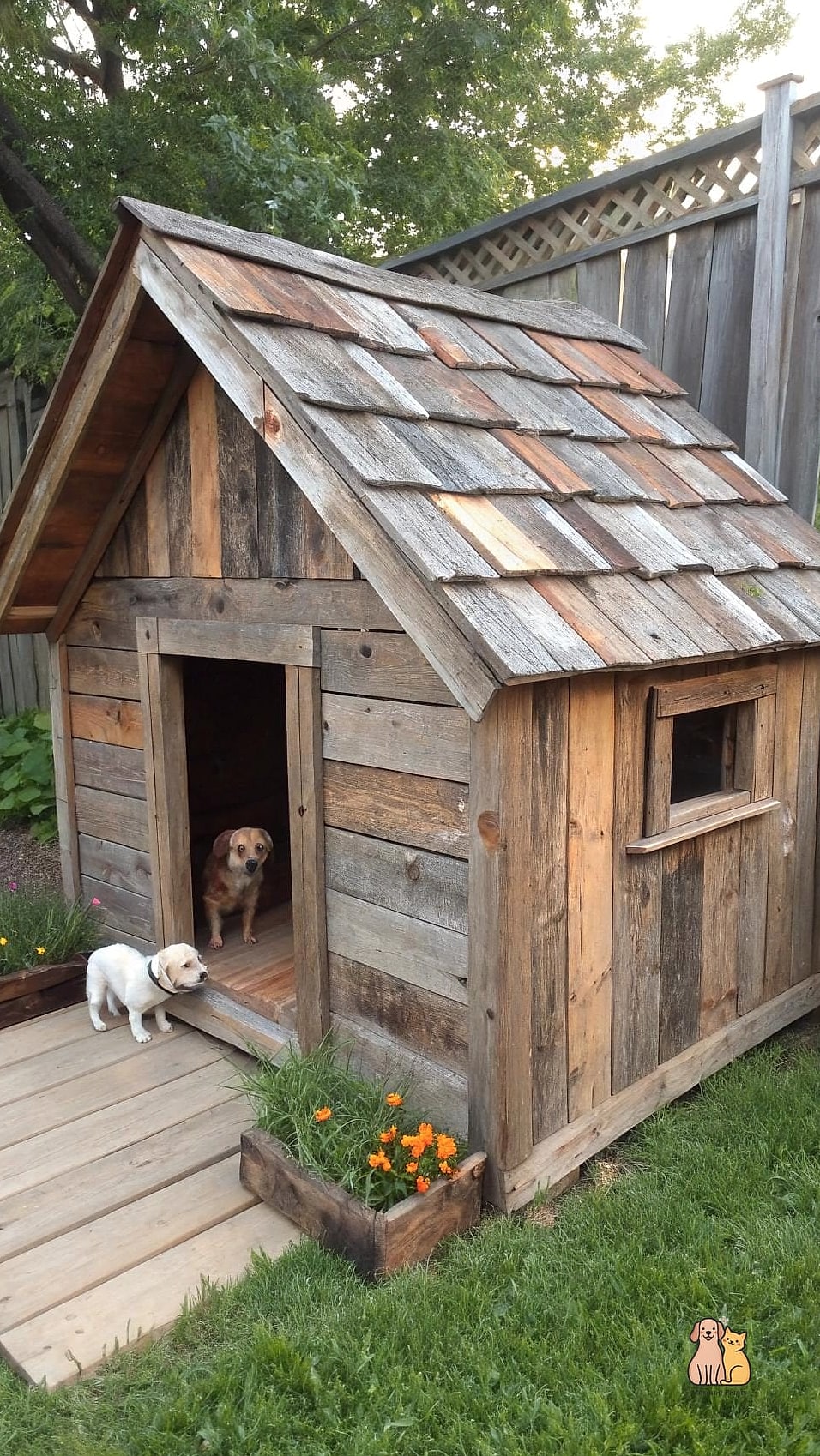 The Rustic Wooden Dog Cabin Bed