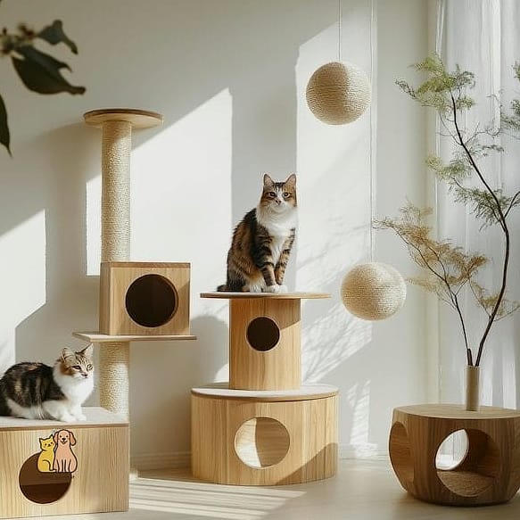 The Scandinavian Wood Cat Tree