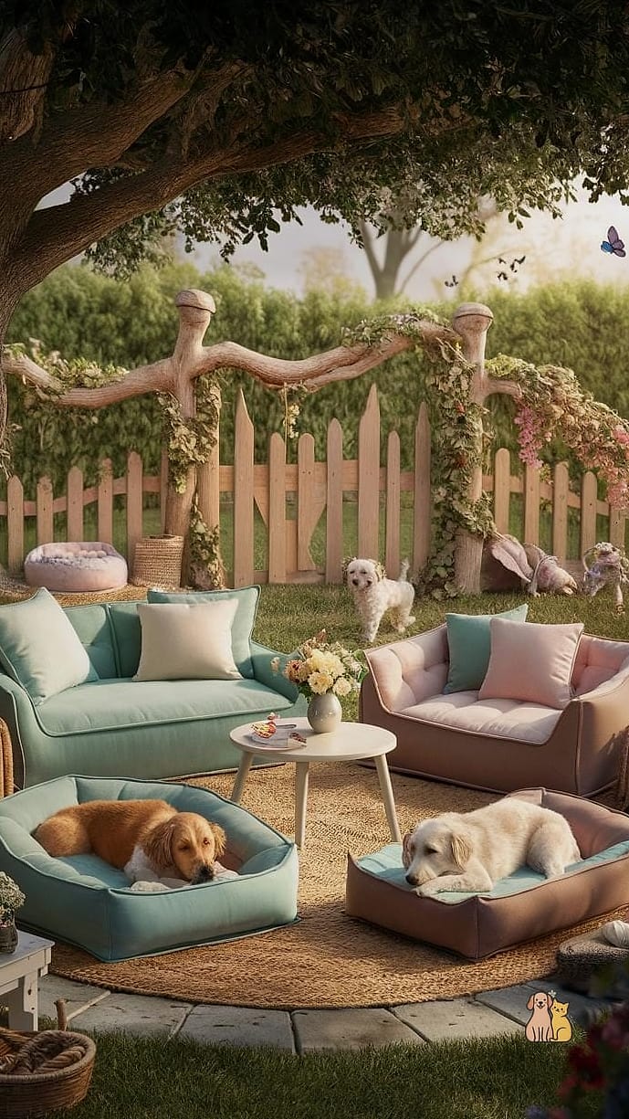 25 Simple Dog Yard Ideas to Try Right Now 3 A Shaded Lounging Corner