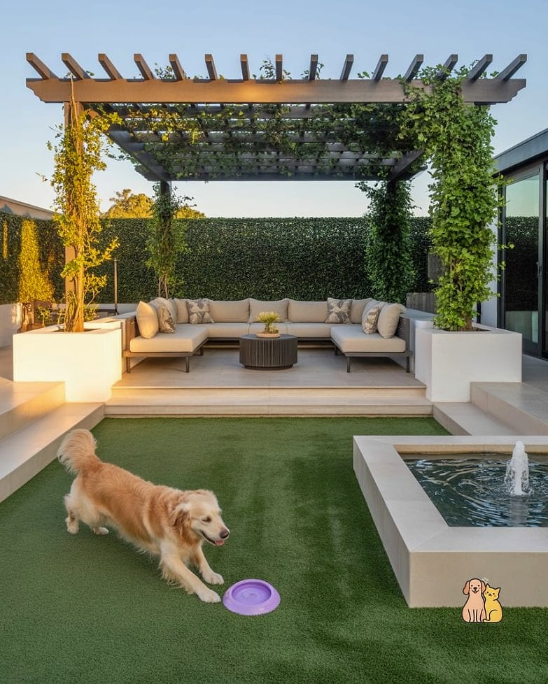 A Shaded Pool Under a Pop-Up Canopy