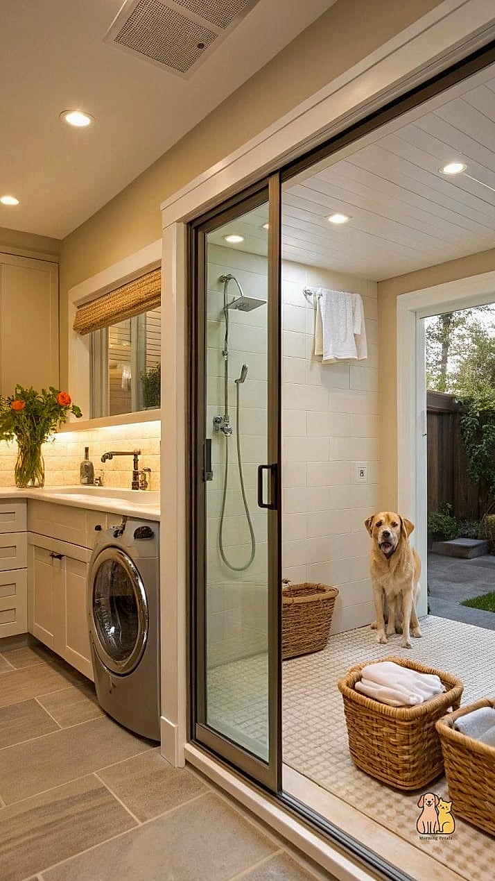 24 Precious Dog Shower In Laundry Room That Will Restore Your Faith in the World 17 The Skylight-Lit Wash Room