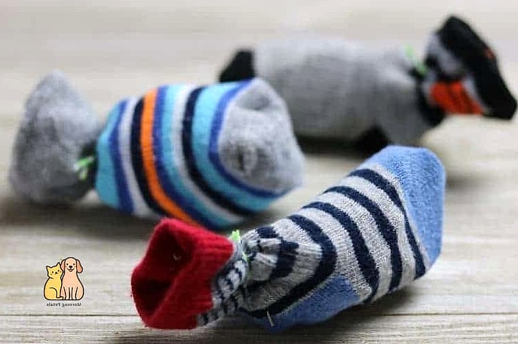 45 Easy Diy Cat Toys to Try Right Now 26 Sock and Ball Combo Toy