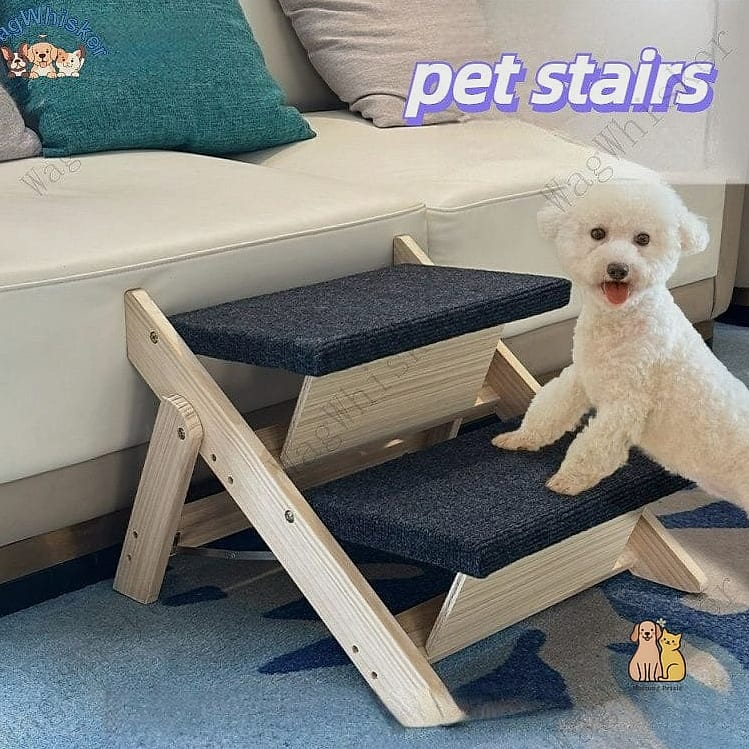 30 Incredible Best Pet Stairs Guaranteed to Make You Smile 3 Solid Wood Library-Style Steps