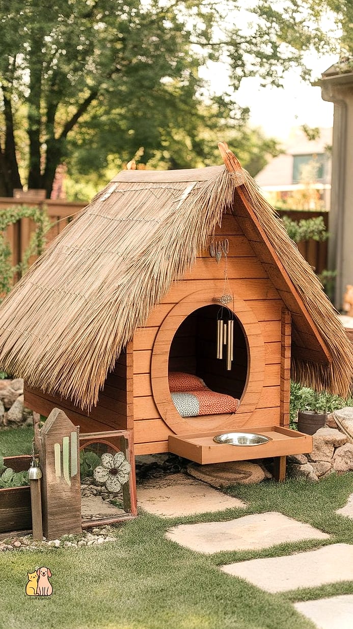 23 Incredible Best Dog Houses That Will Make Your Day 14 The Thatched-Roof Cottage House