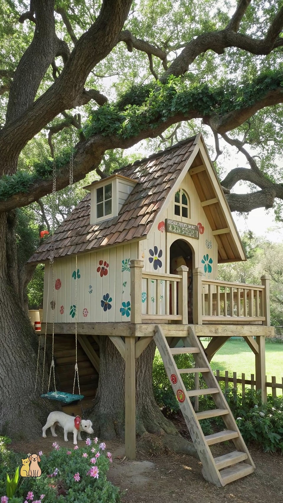 20 Stunning Dog Houses For Multiple Dogs Guaranteed to Make You Smile 18 The Tree House-Style Elevated Duo