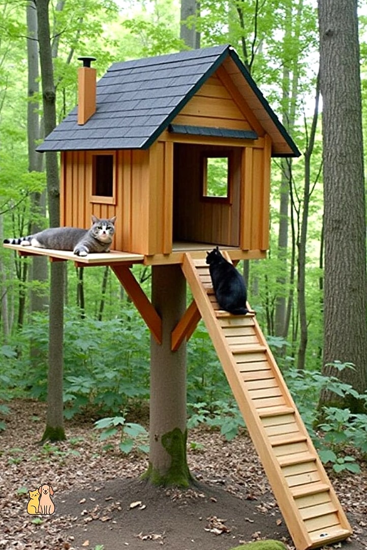 The Treehouse-Style Elevated Catio