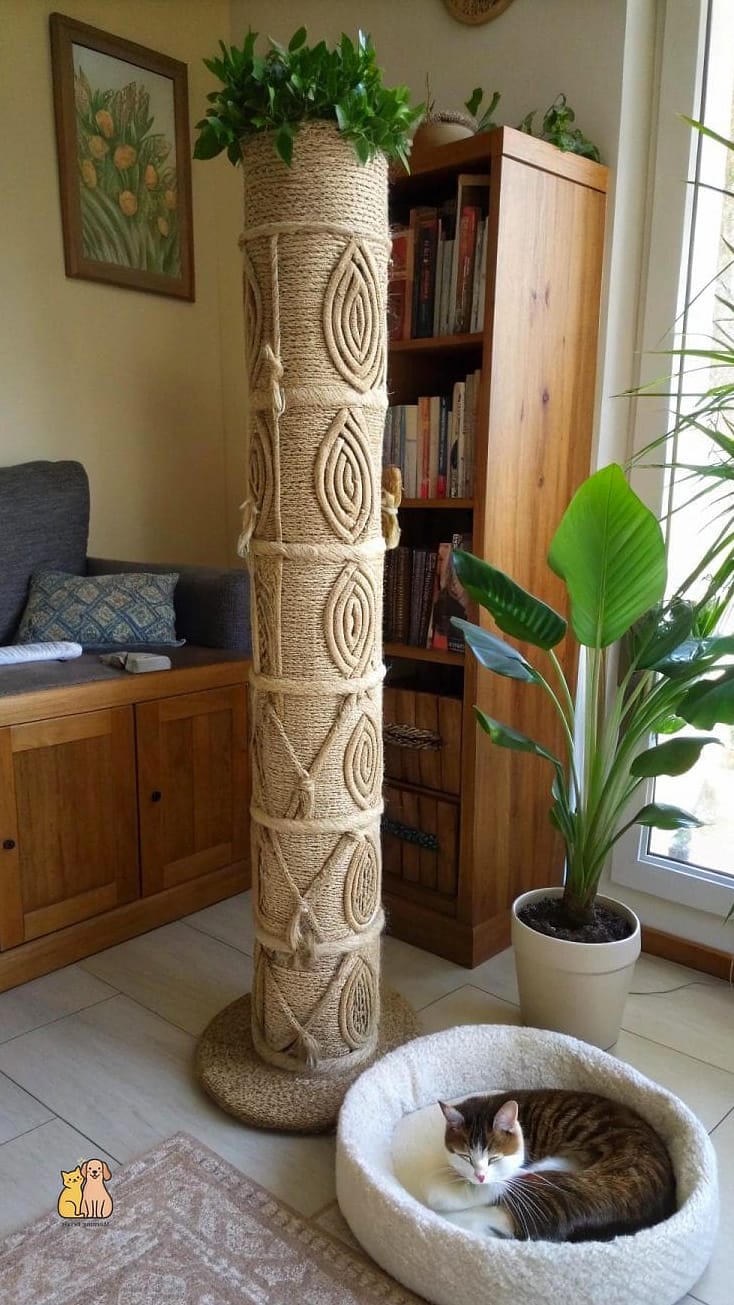 30 Creative Diy Cat Scratchers That Will Inspire You 23 Twine-Wrapped PVC Pipe Scratcher