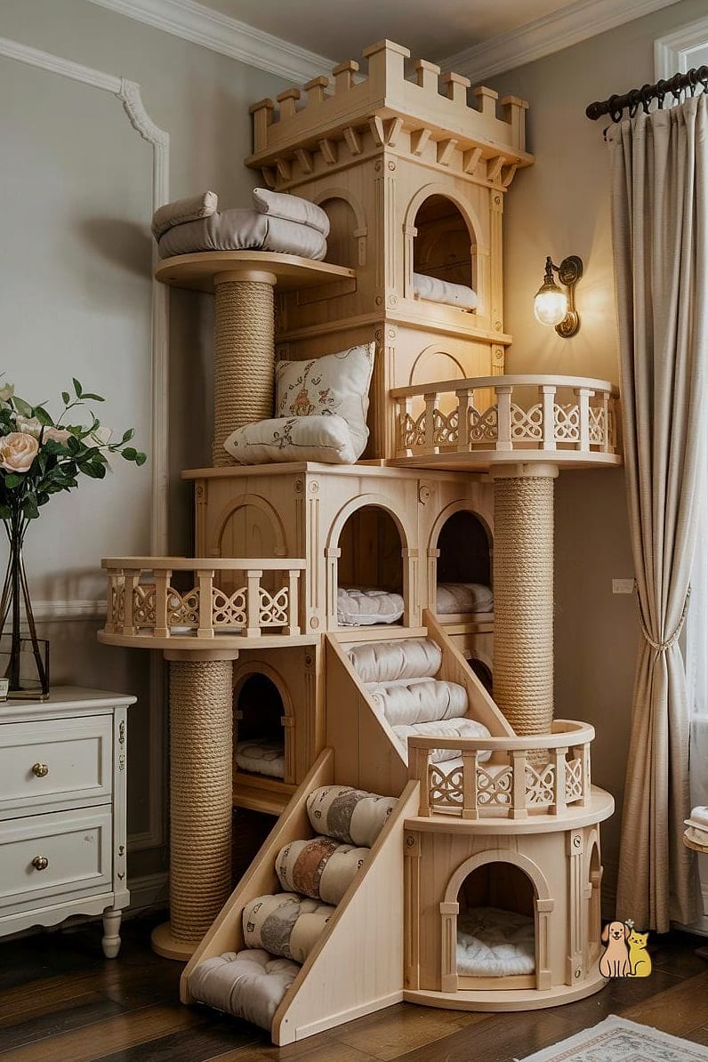 The Two-Cat Bunk Tower with Separate Entrances