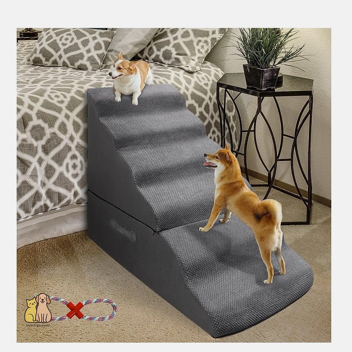 30 Incredible Best Pet Stairs Guaranteed to Make You Smile 8 Two-Step Bedside Mini Stairs