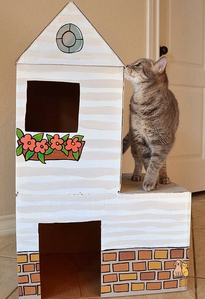 Two-Story Cardboard Tower