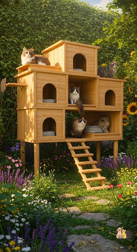 45 Easy Diy Cat Condo to Try Right Now 26 The Two-Story Outdoor Catio Condo