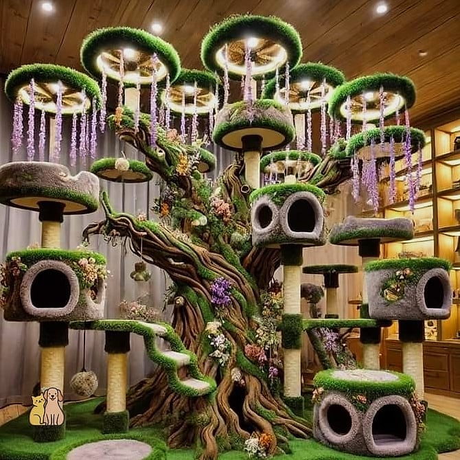 35 Precious Cool Cat Trees That Prove Pets Are the Best 15 The Two-Tier Apartment Tree