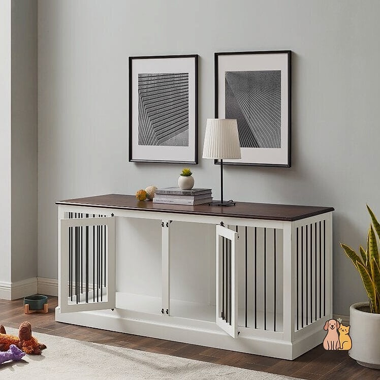 23 Precious Best Dog Crates That Prove Pets Are the Best 21 The Two-Tone Painted Wire Crate
