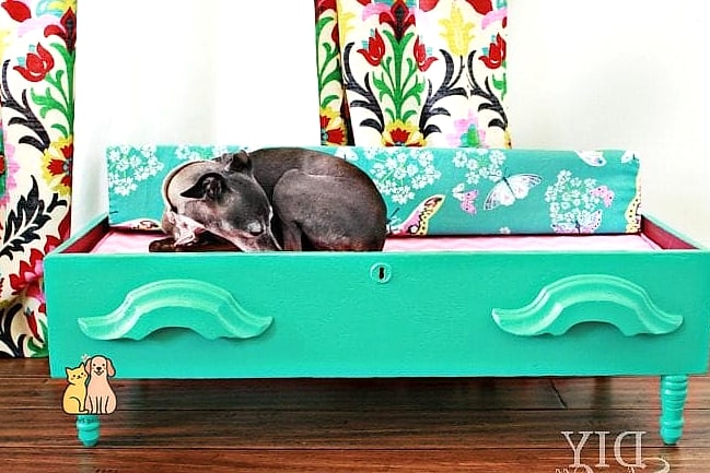 5. Upcycled Drawer Dog Bed