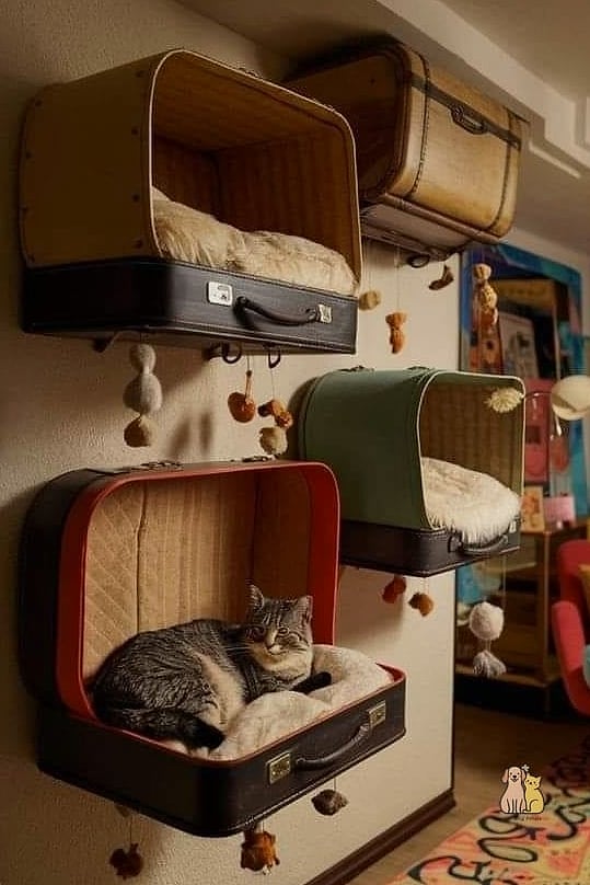 20 Brilliant Diy Cat Cave That Are Totally Worth It 7 Upcycled Suitcase Cave