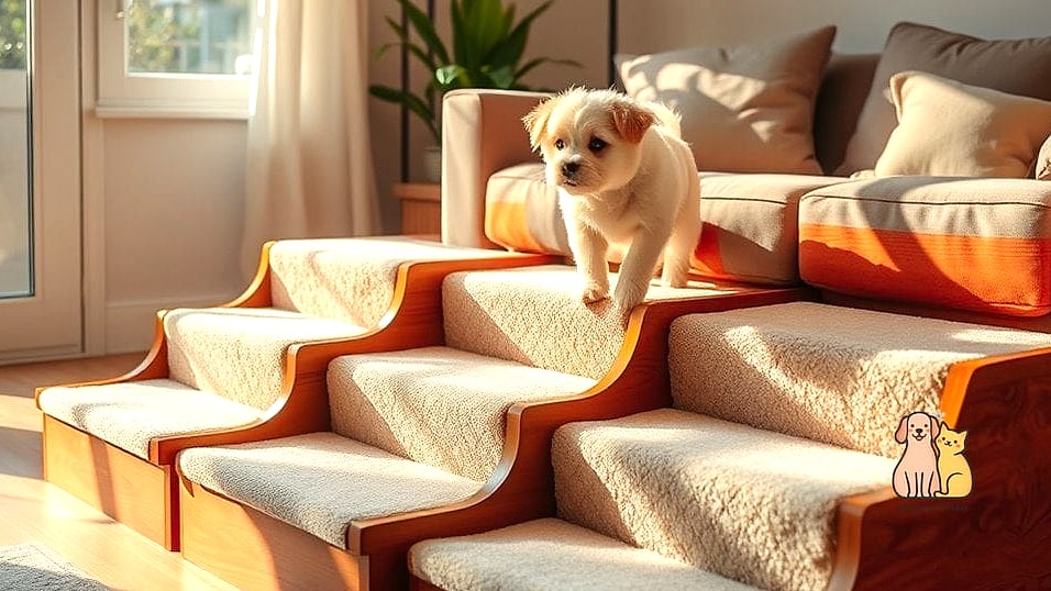 30 Incredible Best Pet Stairs Guaranteed to Make You Smile 12 Velvet-Upholstered Boutique Stairs