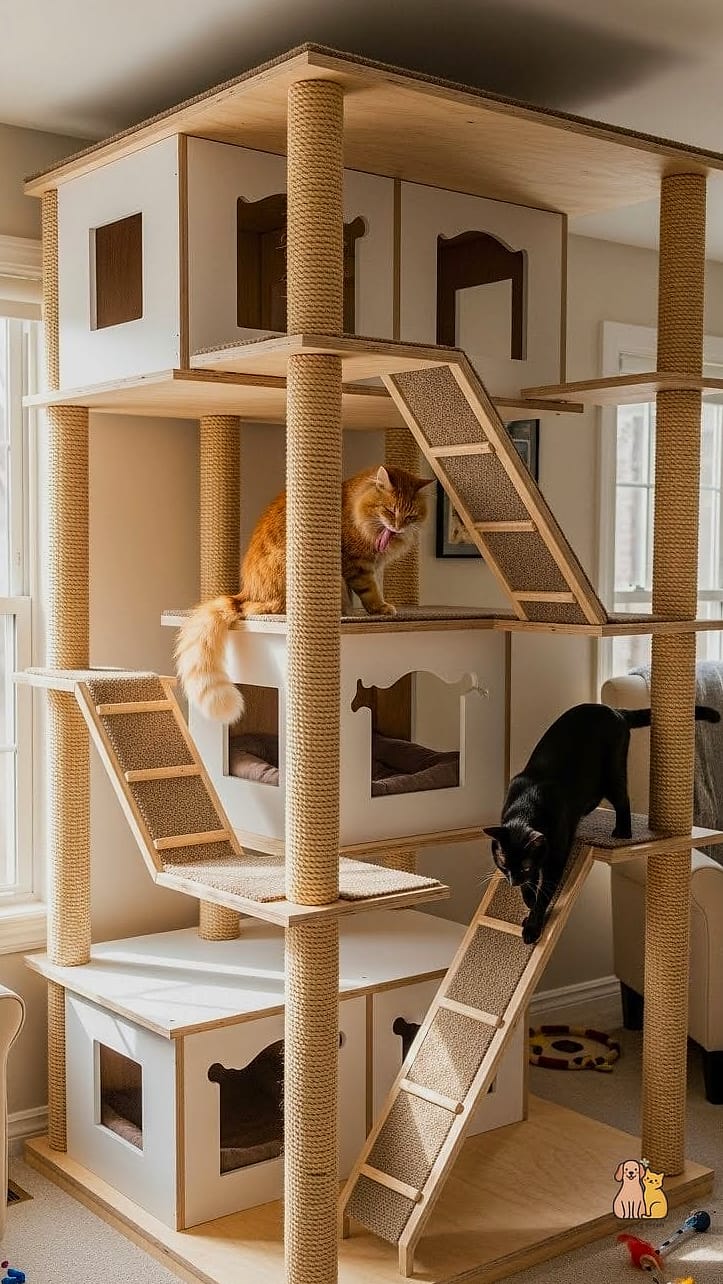 45 Easy Diy Cat Condo to Try Right Now 27 The Vertical Carpet Tower