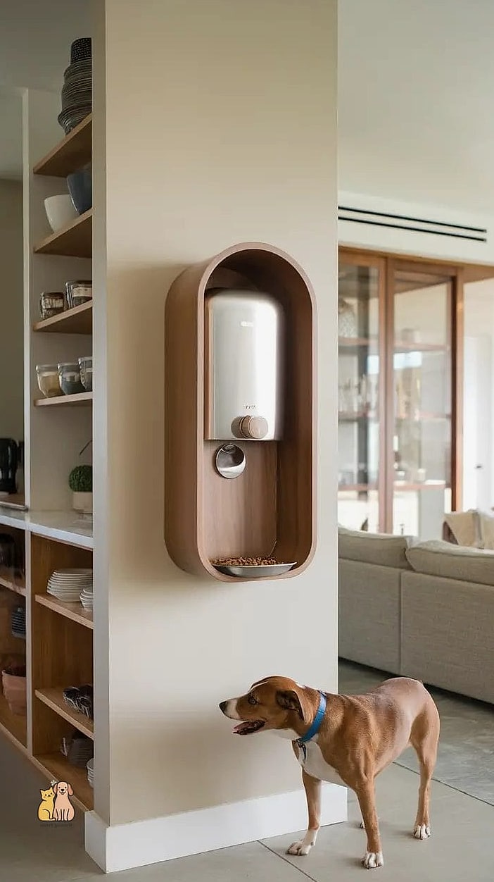 The Wall-Mounted Pet Supply Shelf