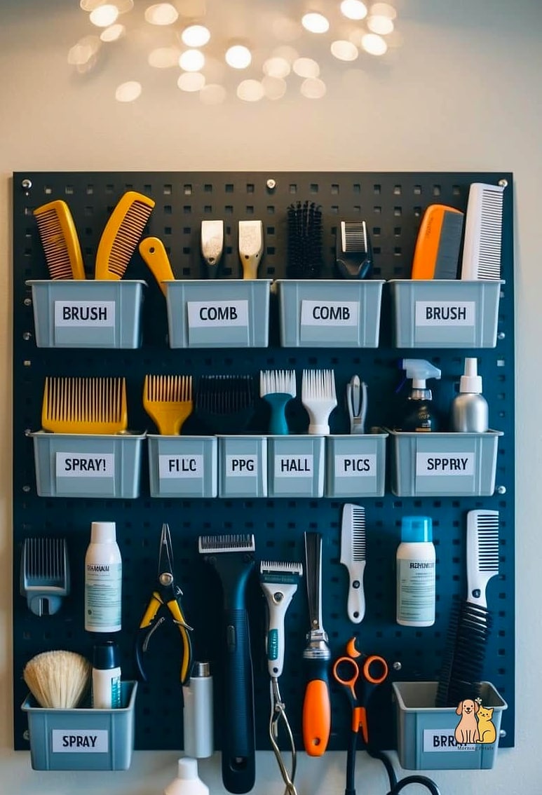 15 Brilliant Dog Wall Ideas Worth Pinning Immediately 14 A Wall-Mounted Grooming Station