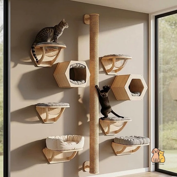 The Wall-Mounted Cat Shelf Tower