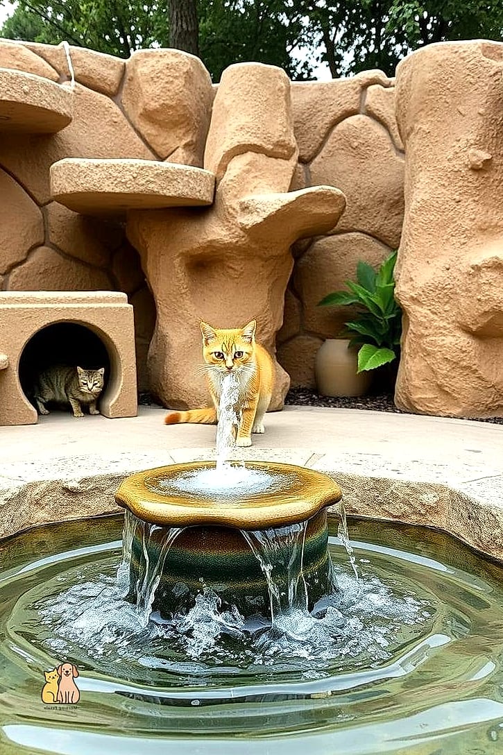 Water Feature With Shallow Fountain