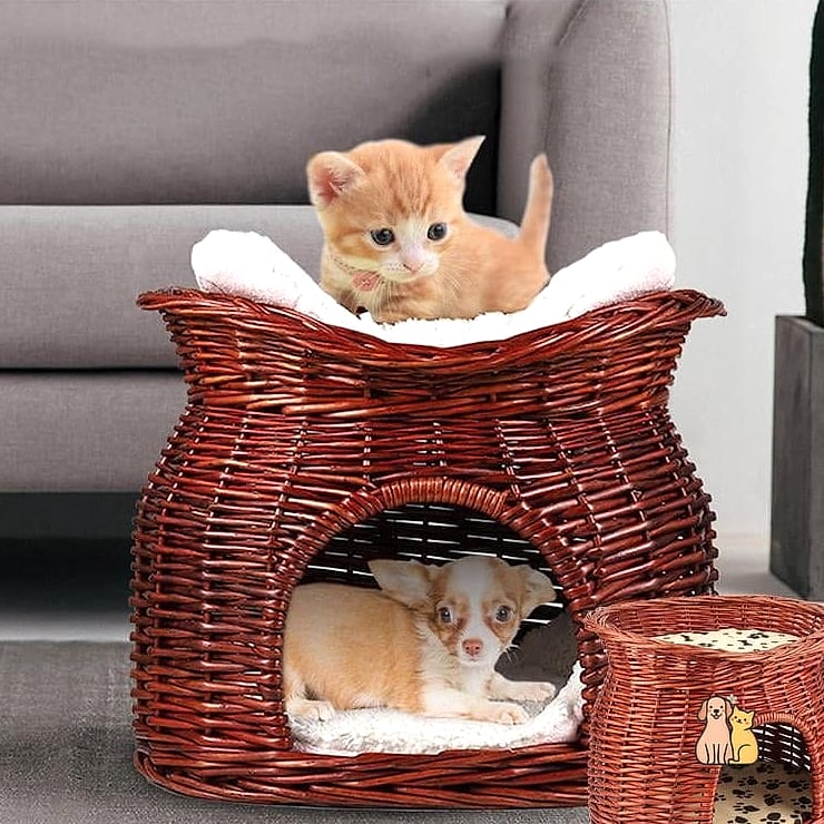 45 Budget-friendly Cat Eating Station Ideas Worth Pinning Immediately 29 The Wicker Basket Duo